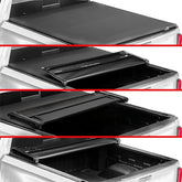 1999-2019 Chevrolet Silverado GMC Sierra 2500 3500 HD Soft Quad-fold Truck Bed Tonneau Cover Fits 6.5 FT  Fleetside (Not for Stepside) Bed